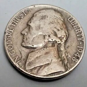 複数の刻印ミス 1948 D ジェファーソン ニッケル 米国 5 セント コイン