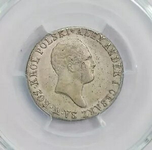 PCGS-MS63 1818 IB ポーランド ズウォティ 23MM シルバー ポップ トップ レア タイプ BU