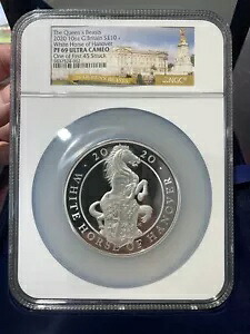2020 英国 ?10 クイーンズ ビースト ホース 10 オンス シルバー .999 コイン NGC PF69UC (1/45)|WORLD RESOURCE【KING店】