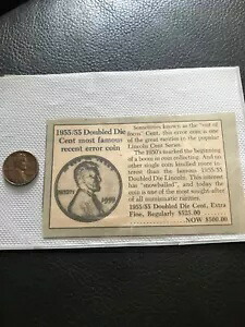 1955 二重ダイ表側リンカーン セント 1C ペニー DDO FS-101 - PCGS AU 詳細