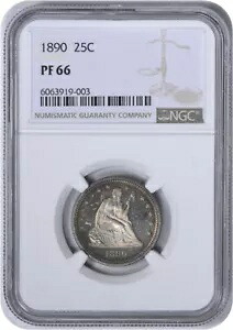 1890 リバティ シーテッド シルバー クォーター PR66 NGC|WORLD RESOURCE【KING店】