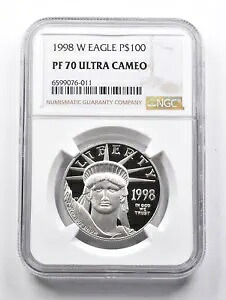 PF70 UCAM 1998-W $100 アメリカン プラチナ イーグル 1 オンス プラチナ NGC *1486|WORLD RESOURCE【KING店】