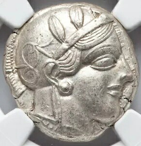 ATTICA アテネ 440-404BC アテネ OWL NGC AU 古代銀テトラドラクマ コイン D098｜WORLD RESOURCE【KING店】
