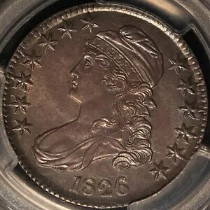 1826 キャップド バスト ハーフダラー、PCGS MS62、非常にシャープで美しく、カラフルなトーン!|WORLD RESOURCE【KING店】