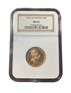 スウェーデン 1885 EB ゴールド 20 クローナ NGC MS65 オスカー II キー デート レア｜WORLD RESOURCE【KING店】