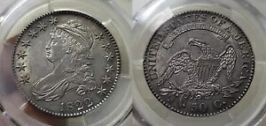 1822 キャップド バスト ハーフダラー 50c PCGS AU 58｜WORLD RESOURCE【KING店】