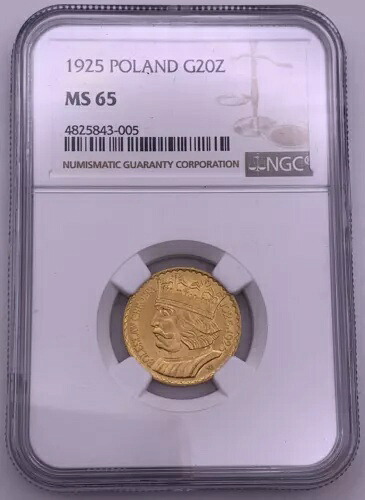 1925 ポーランド ゴールド 20 ズロティチ NGC MS 65 グレード コイン|WORLD RESOURCE【KING店】