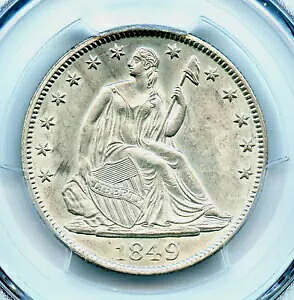 1849年 リバティ・シーテッド・ハーフダラー、PCGS MS62|WORLD RESOURCE【KING店】