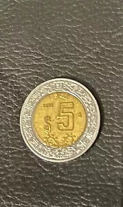 ER279 メキシコ。ミントエラー -- 2 つの逆ダイに襲われた -- 5 ペソ、2018 月。｜WORLD RESOURCE【KING店】