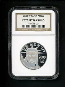 2000 W US 1 オンス プラチナ アメリカン イーグル $100 NGC PR 70 ウルトラ カメオ プルーフ ジェム!｜WORLD RESOURCE【KING店】