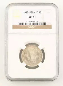 1937 アイルランド共和国 1 シリング銀貨 MS-61 NGC ロー ミント キー デイト KM-6|WORLD RESOURCE【KING店】