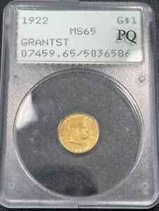 1922 G$1 ゴールド グラント ドル、スター付き PCGS MS65 PQ ラトラー｜WORLD RESOURCE【KING店】