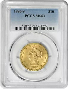 1886-S $10 ゴールド リバティ ヘッド MS63 PCGS｜WORLD RESOURCE【KING店】