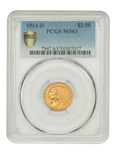 1914-D $2.50 PCGS MS63 - インディアン $2.5 - ベターデイト|WORLD RESOURCE【KING店】