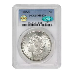 WELL STRUCK 1882-S $1 シルバー モルガン ドル PCGS MS67+ CAC 認定 PQ 承認｜WORLD RESOURCE【KING店】