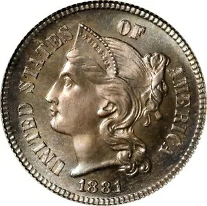 1881 3CN スリー セント ニッケル PCGS PR67 (CAC)｜WORLD RESOURCE【KING店】