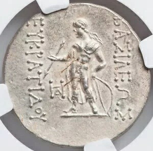 バトリア王国 エウクラティデス II NGC Ch AU アポロ 古代バクトリア ギリシャ コイン 107|WORLD RESOURCE【KING店】