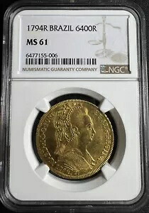 1794R ブラジル ゴールド 6400R NGC MS 61 マリア 1 世大金貨|WORLD RESOURCE【KING店】