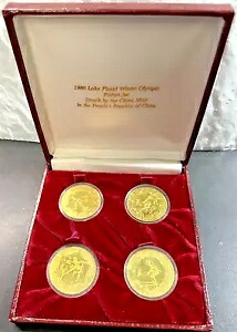 1980 チャイナ レイク プラシッド冬季オリンピック ピーフォート セット - コイン 4 枚 1 元、COA および証明書付き|WORLD RESOURCE【KING店】