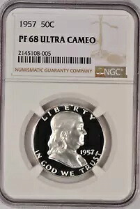 1957 フランクリン ハーフダラー プルーフ NGC PF 68 ULTRA CAMEO PR68DCAM プレミアム コイン|WORLD RESOURCE【KING店】