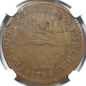 1786 RR-7 R-3 NGC VF 25 VERMONTENSIUM 風景バーモント コロニアル銅貨|WORLD RESOURCE【KING店】