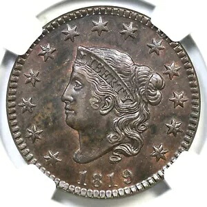 1819 N-5 R-3 NGC AU 58 マトロンまたはコロネット ヘッド ラージ セント コイン 1c｜WORLD RESOURCE【KING店】