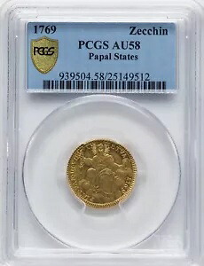 バチカン - 教皇領 - 1769 - 教皇クレメンス 14 世 - PCGS AU58 - 非常に珍しい!|WORLD RESOURCE【KING店】
