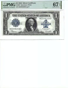 1923 $1 シルバー証明書 FR237 PMG 67 EPQ、ブルーシール S/N H639962206D!!!|WORLD RESOURCE【KING店】