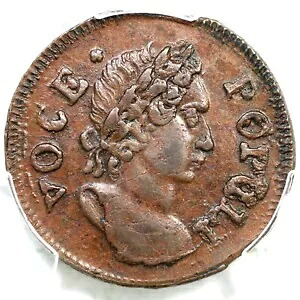 1760 N-4 R-3 PCGS MS 62Bn No P Voce Populi ハーフペニー コロニアル銅貨 1/2p|WORLD RESOURCE【KING店】