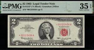 1963 $2 L.T *00123456A ラダースター PMG #35EPQ|WORLD RESOURCE【KING店】