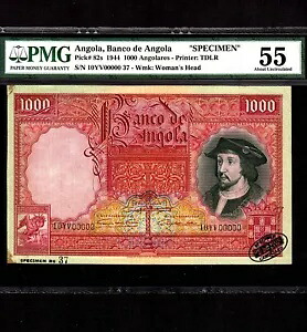 アンゴラ 1000 アンゴラレス 1944 P-82s * PMG AU 55 * 標本 *｜WORLD RESOURCE【KING店】
