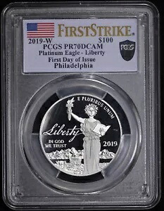 2019-W $100 プラチナ イーグル PCGS PR 70 DCAM 発行初日フィラデルフィア｜WORLD RESOURCE【KING店】