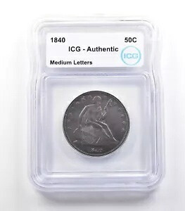 1840 着席リバティ ハーフダラー メッド レターズ 本物の ICG 美しいトーン *2442｜WORLD RESOURCE【KING店】