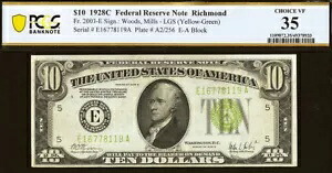 1928C $10 FRN PCGS 30 クレイジー レア キーノート リッチモンド LGS 合計 21 既知 Fr 2003-E|WORLD RESOURCE【KING店】
