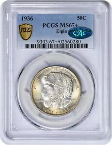 エルギン記念シルバー ハーフダラー 1936 MS67+ PCGS (CAC)|WORLD RESOURCE【KING店】