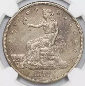 1877-CC NGC T$1 シルバー トレード ドル AU (クリーニング済み) カーソンシティ造幣局 -タフコイン-｜WORLD RESOURCE【KING店】 712,360円
