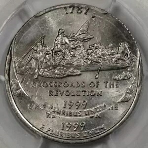 1999 PCGS MS64 ダブルストラクオフセンター ニュージャージークォーター ミントエラー 2 日付｜WORLD RESOURCE【KING店】