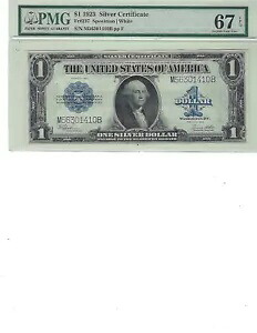 1923 $1 シルバー証明書 FR237 PMG 67 EPQ、ブルーシール S/N M56301410B!!!|WORLD RESOURCE【KING店】