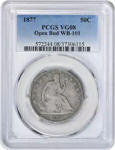 1877 リバティ シーテッド シルバー ハーフダラー オープンバド WB-101 VG08 PCGS｜WORLD RESOURCE【KING店】