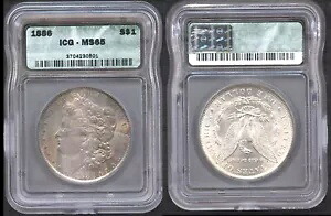 1886 $1 ICG MS65 素敵なトーンの OBV & 派手なリバース強力モーガン ドル|WORLD RESOURCE【KING店】