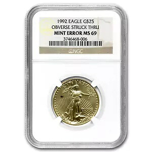 1992 1/2 オンス アメリカン ゴールド イーグル MS-69 NGC (明らかにミントエラー)｜WORLD RESOURCE【KING店】