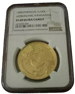 ポルトガル 1990 ゴールド 100 エスクード NGC PF69UC 天文航法|WORLD RESOURCE【KING店】