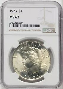 1923 米国平和銀ドル 1 ドル - NGC MS 67|WORLD RESOURCE【KING店】