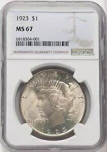 1923 米国平和銀ドル 1 ドル - NGC MS 67|WORLD RESOURCE【KING店】