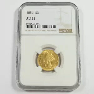 1856 NGC AU55 - ゴールド インディアン プリンセス - $3 3 ドル US コイン #51822A|WORLD RESOURCE【KING店】
