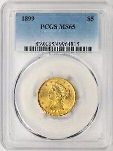 1899 $5 リバティ ゴールド ハーフ イーグル PCGS MS65｜WORLD RESOURCE【KING店】 726,440円