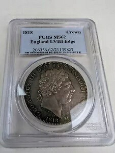 PCGS MS62 1818 ゲオルギウス III イギリス イングランド LVIII エッジ クラウン|WORLD RESOURCE【KING店】