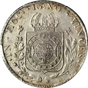 1826 B ブラジル 960 レイ、PCGS AU 詳細ツール付き、KM 368.2、非常に希少|WORLD RESOURCE【KING店】