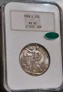 ? 1938-D ウォーキング リバティ キー日付 ハーフダラー 50c コイン NGC MS65 CAC ? オールド ソープ ?|WORLD RESOURCE【KING店】