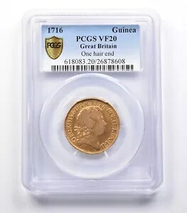 VF20 1716 イギリス ギニア 1 ヘアエンド PCGS *3922｜WORLD RESOURCE【KING店】